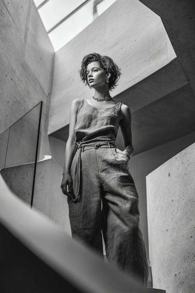 Monochrome Linen Pants Basics - photo 3