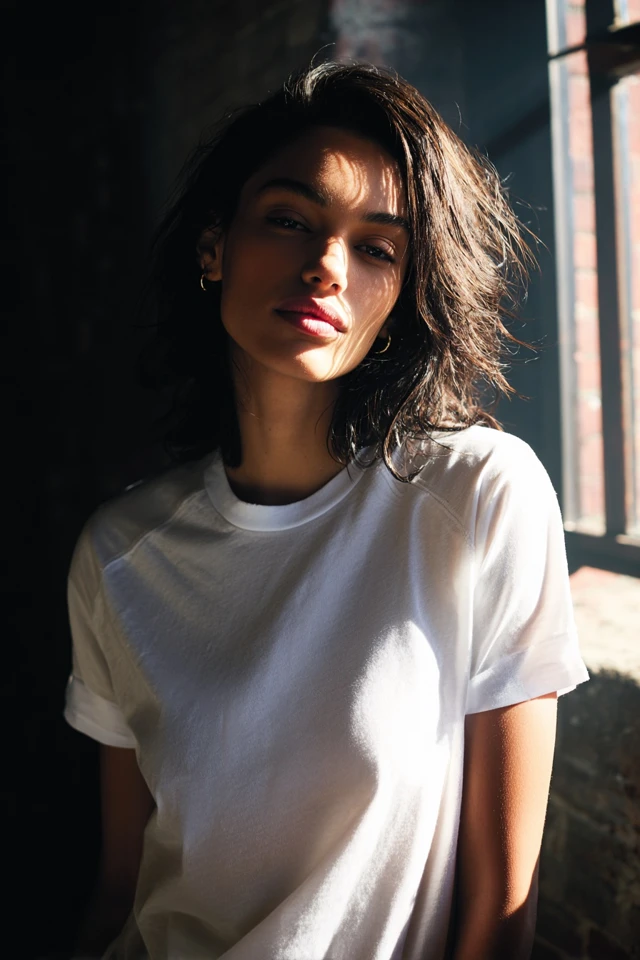 Aesthetic Sporty White Tee Fabric Focus - photo 4