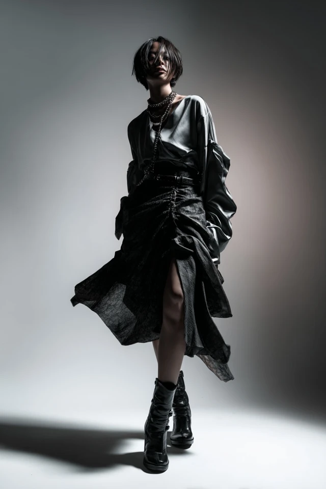 Edgy Satin Skirt Curated - photo 4