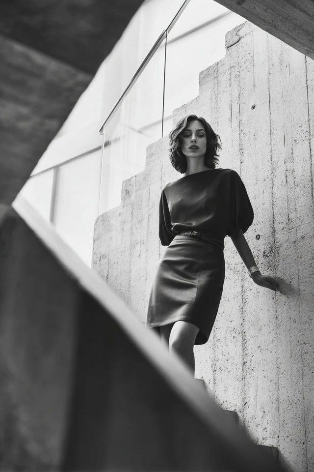 Essential Monochrome Satin Skirt Wardrobe Basics - photo 4