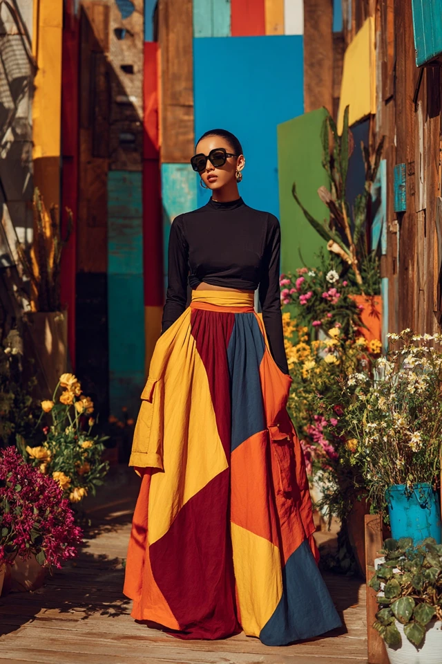 Street Style Linen Cargo Skirts - photo 4