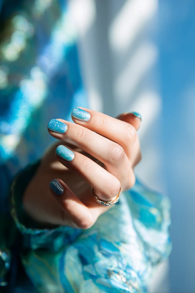 Blue Bloom Nails - photo 4