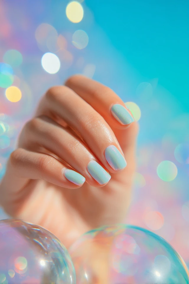 Teal Luster Manicure - photo 3