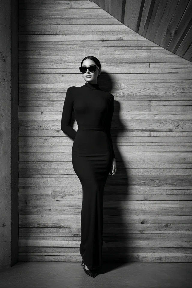 Monochrome Winter Bodycon Dresses - photo 4