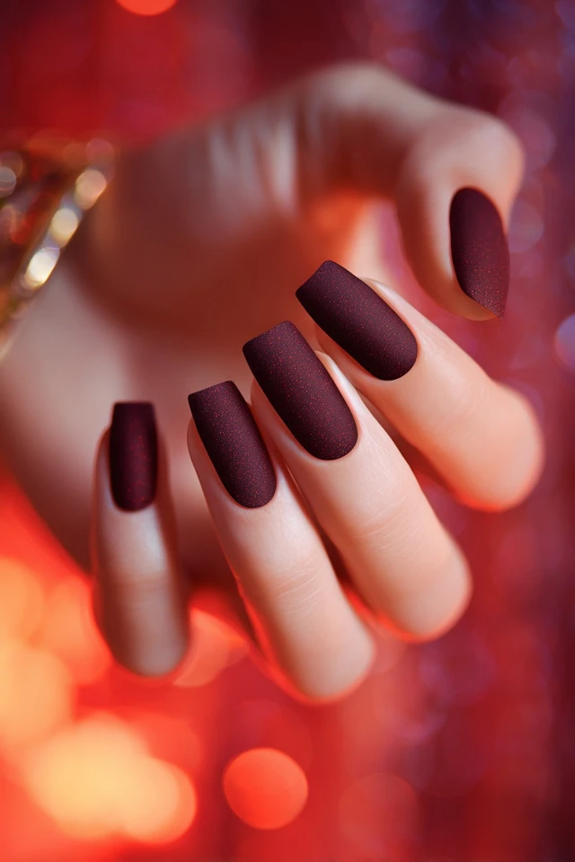 Burgundy Luster Nails - photo 4