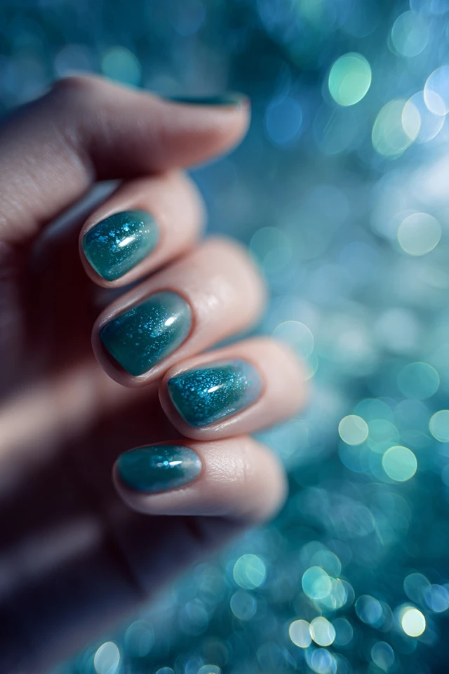 Teal Splash Manicure - photo 3