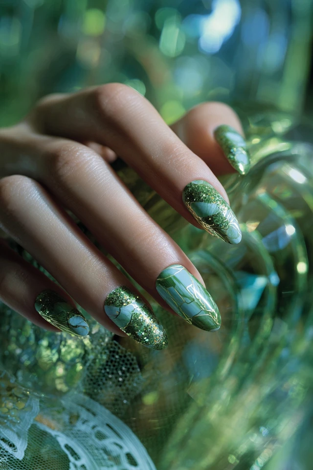 Sculpted Glitter Symphony Nails - photo 4