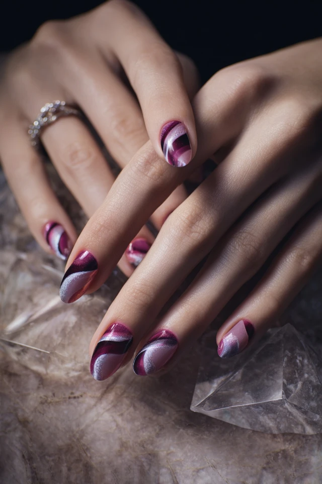 Striking Swirl Statement Nails - photo 4
