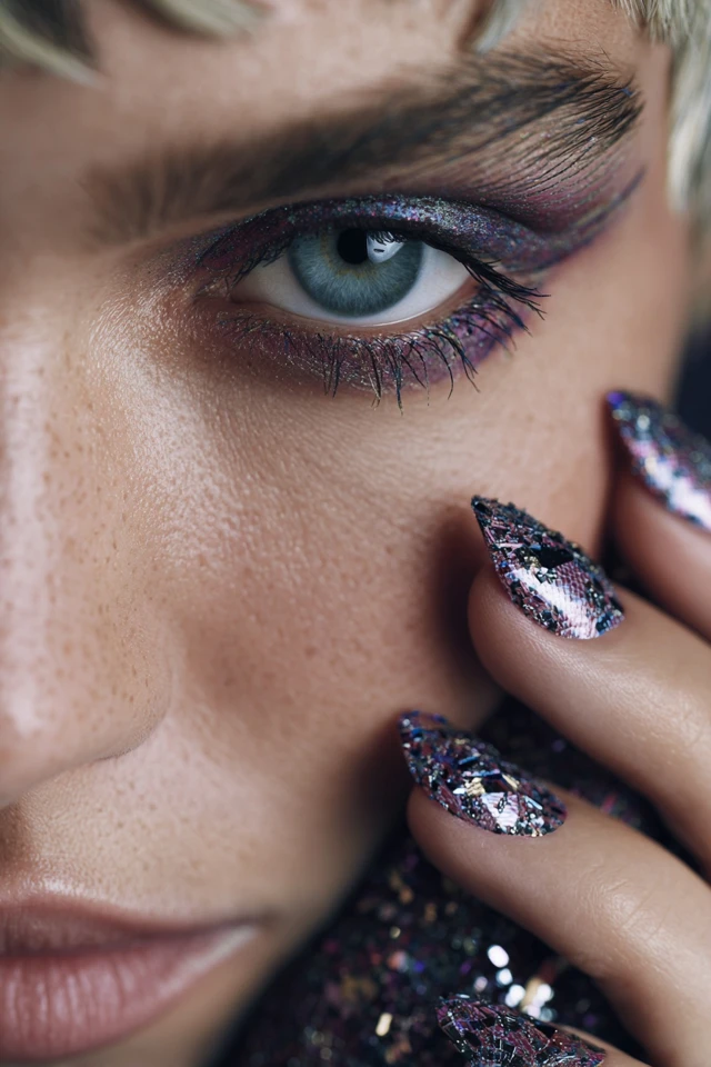 Textured Geometric Concept Nails - photo 3