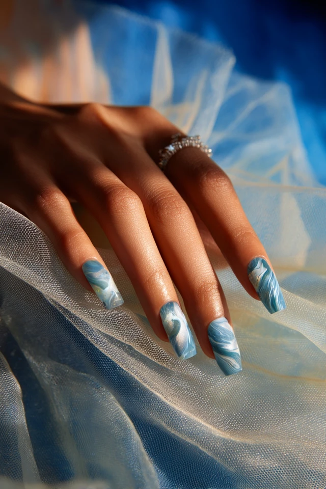 Polished Swirl Canvas Nails - photo 4