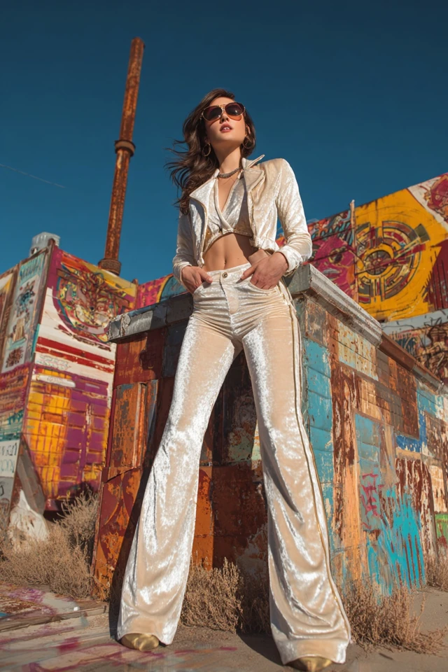 Sporty Velvet Flare Jeans - photo 4