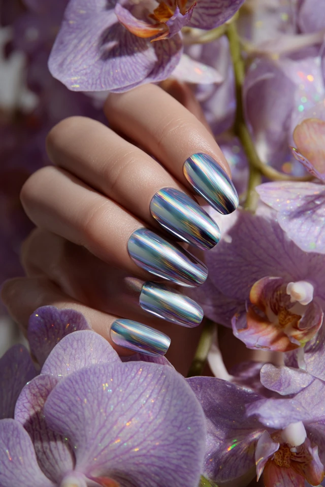 Captivating Chrome Palette Nails