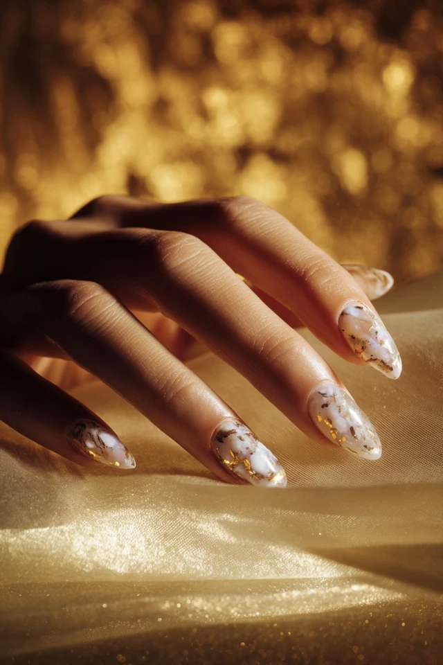 Serene Marble Symphony Nails - photo 4