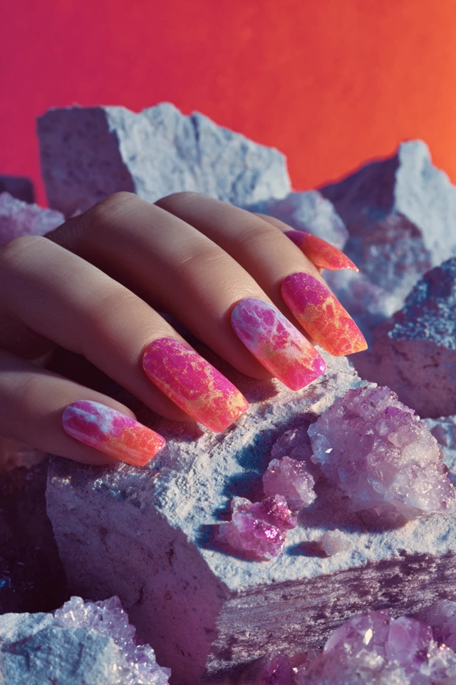 Radiant Marble Statement Nails - photo 4