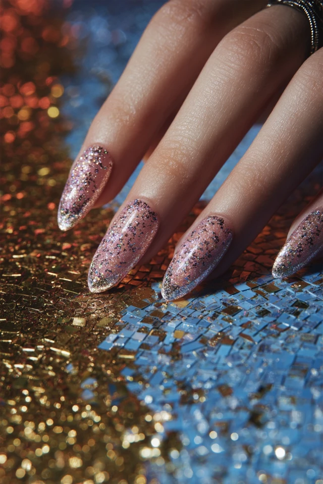 Silk-Edge Glitter Mani - photo 4