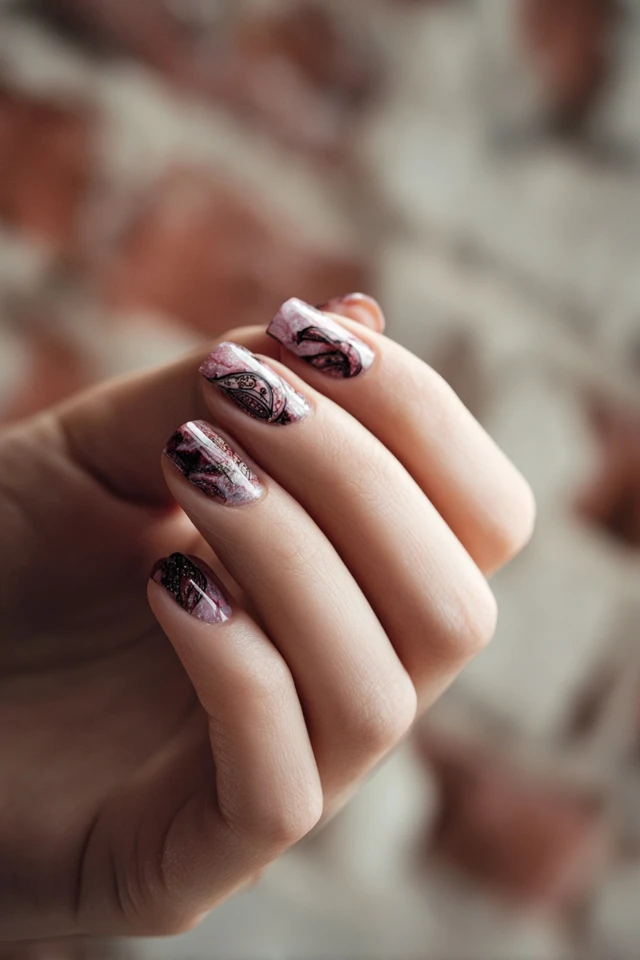Paisley Swirl Nails Inspiration - photo 4