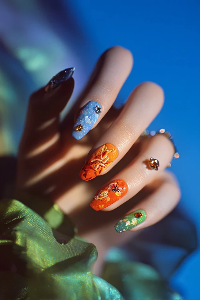 Cosmic Goku Nails - photo 3