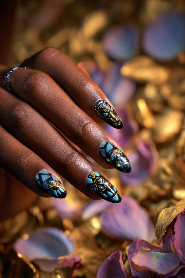 Kawaii Black Panther Nails - photo 4