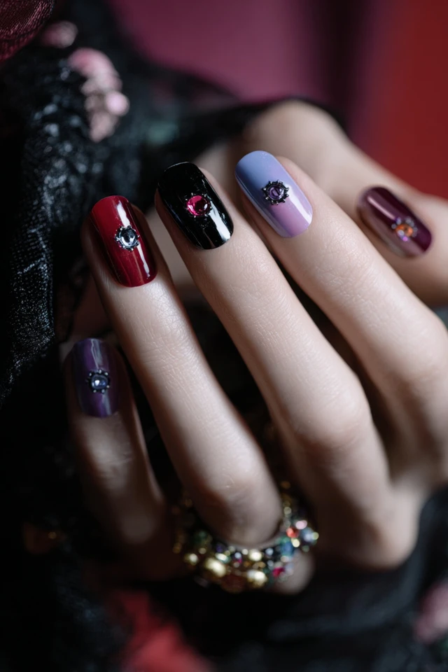 Bold Wednesday Addams Nails - photo 2