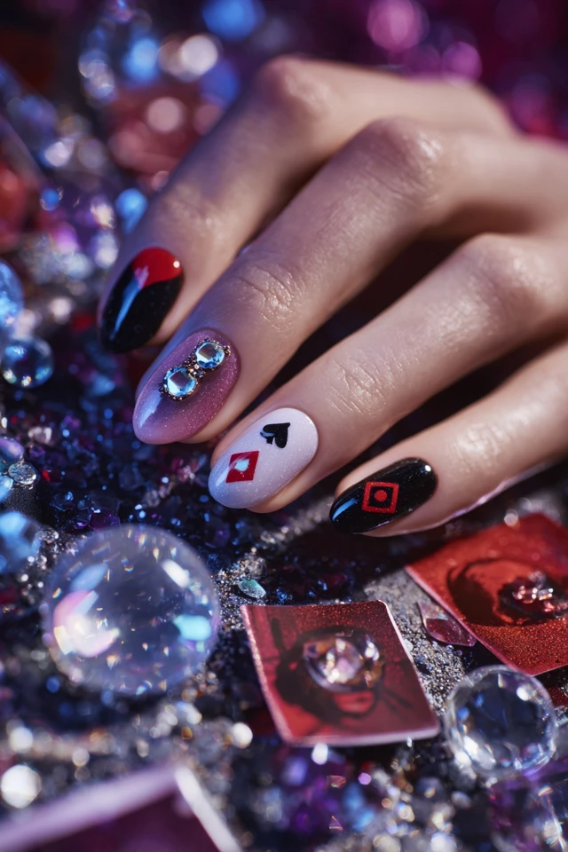 Bold Harley Quinn Nails - photo 4