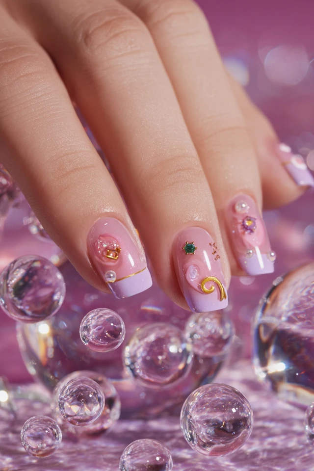 Vivid Princess Peach Nails - photo 2