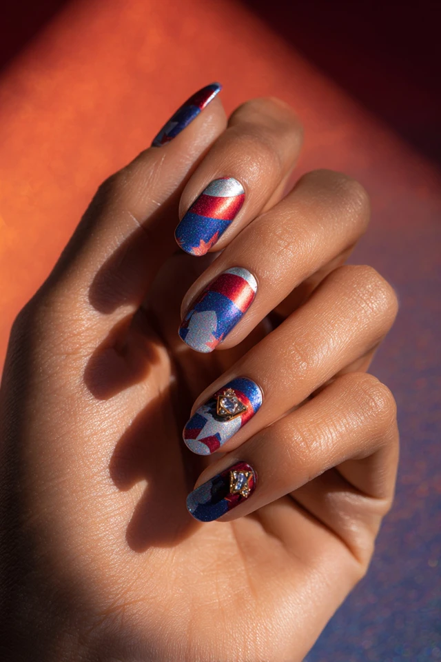 Vivid Captain America Nails - photo 4