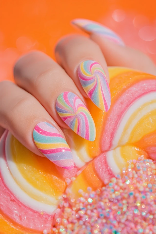 Lollipop Swirl Nails Extravaganza - photo 4