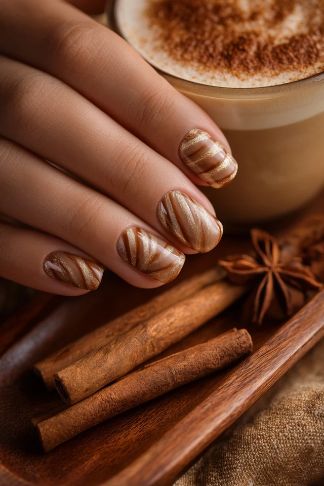 Caramel Ribbon Nails Extravaganza - photo 3