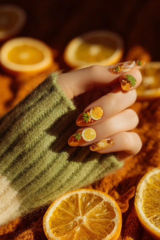 Pumpkin Autumn Glow Nails - photo 4