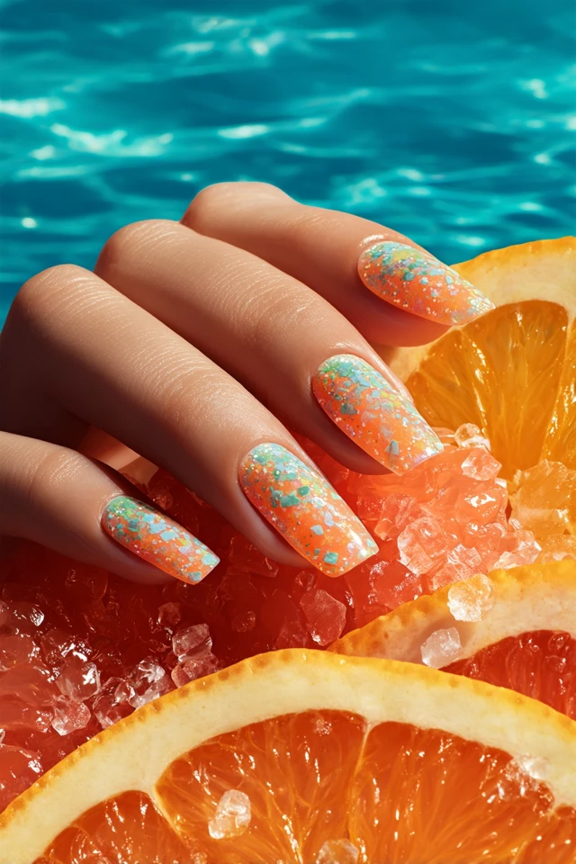 Citrus Summer Palette Nails - photo 4