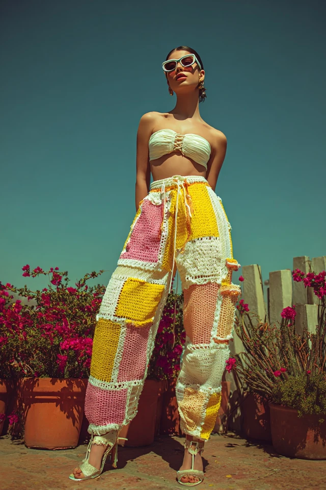 Barbiecore Crochet Cargo Pants