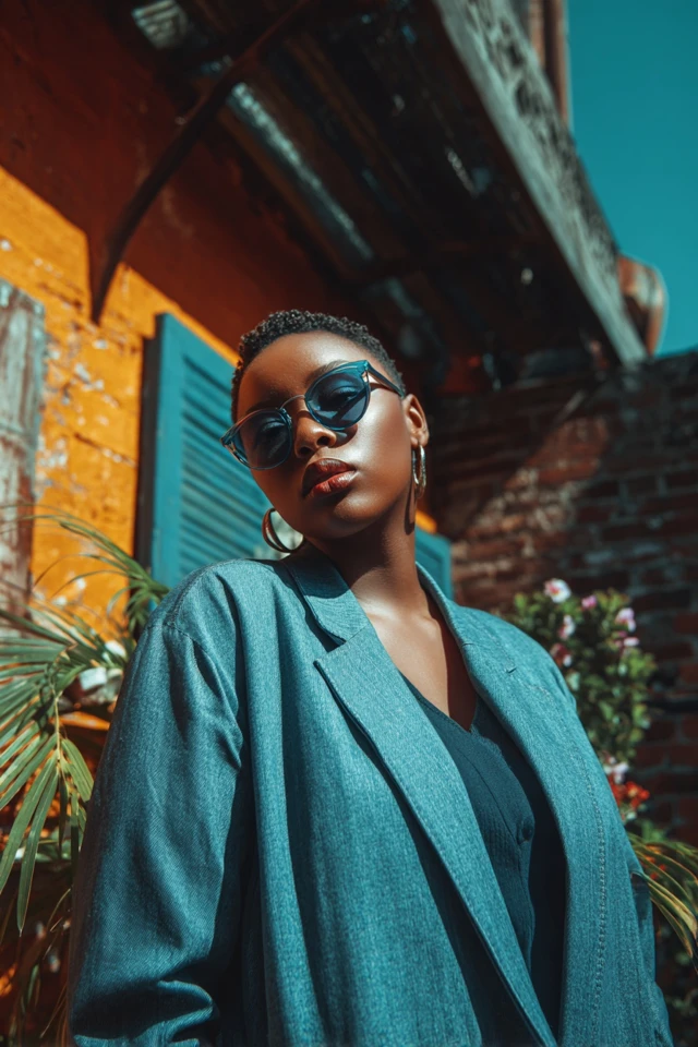 Edgy Denim Oversized Blazers - photo 4