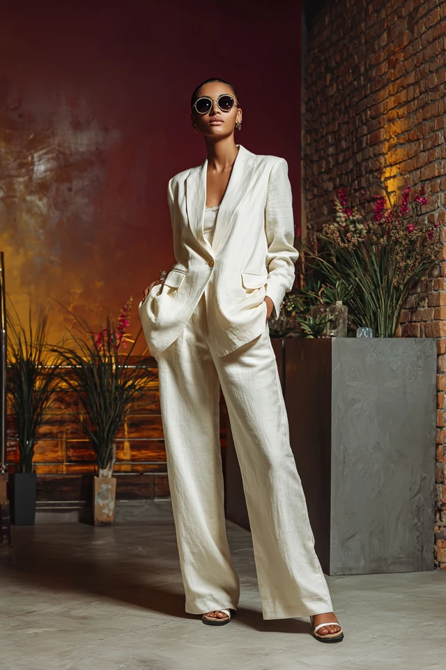 Romantic Linen Straight‑Leg Jeans - photo 4