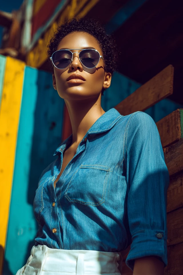 Preppy Denim Crop Tops - photo 4