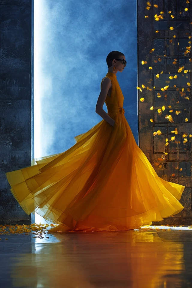 Chic Safflower Organza Evening Ensemble - photo 8