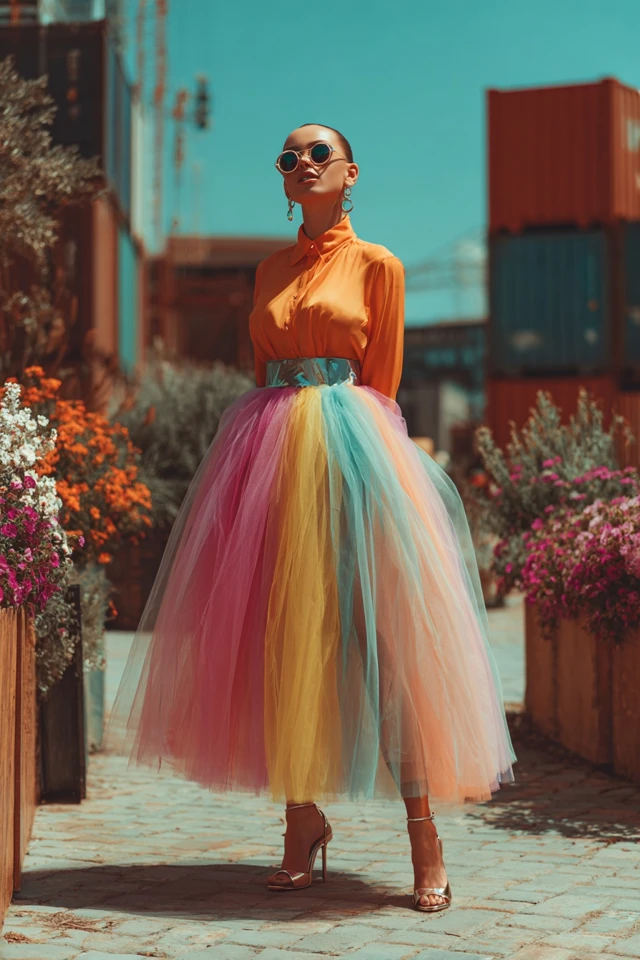 Glamorous Tulle Midi Skirts - photo 4
