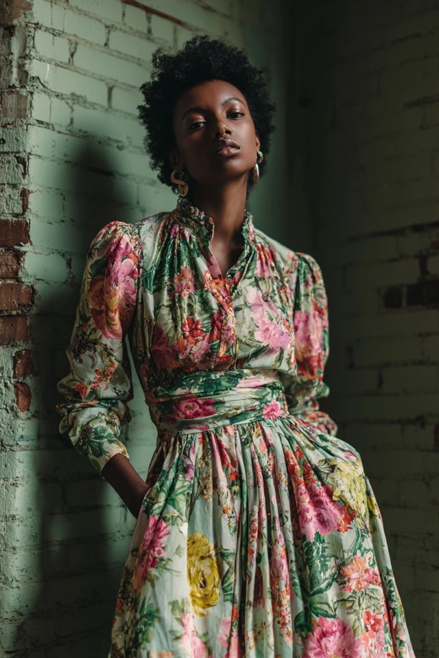 Edgy Floral Dress Layering - photo 4