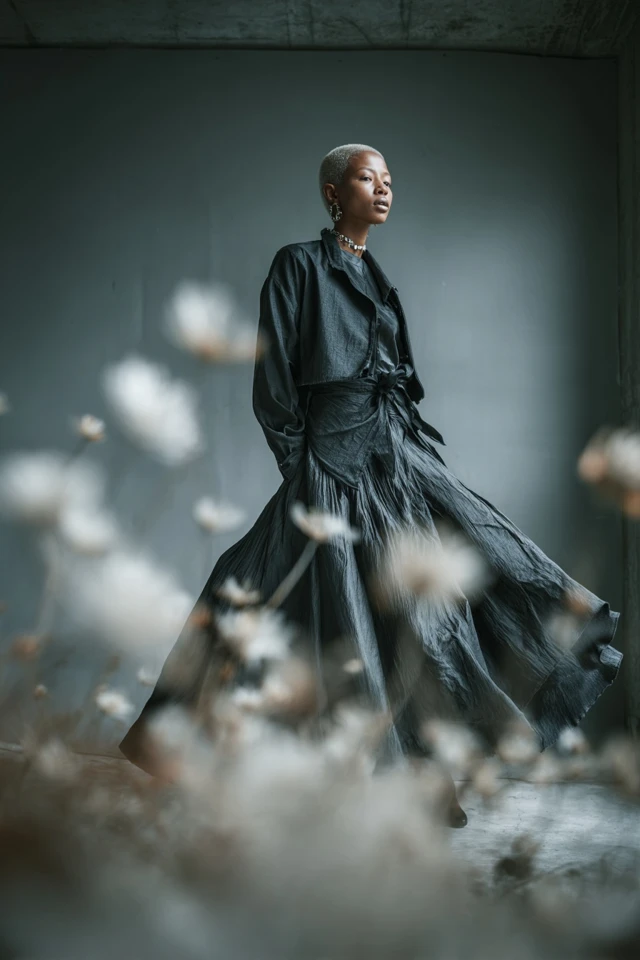 Aesthetic Monochrome Midi Skirt Color Palette - photo 4