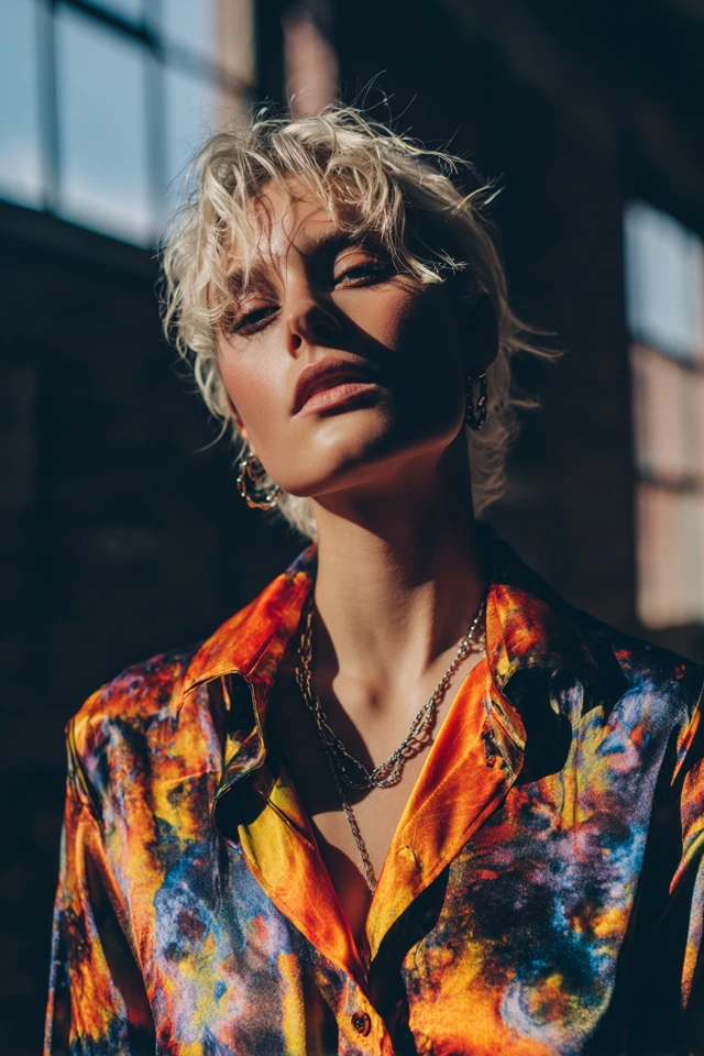 Chic Bold Silk Blouse Occasionwear - photo 4