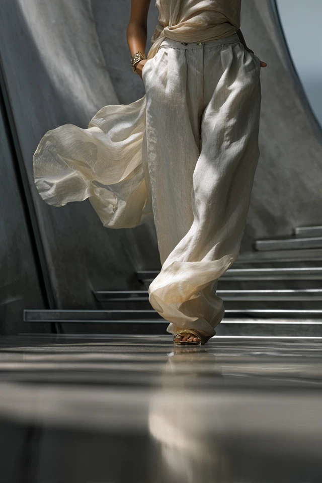 Neutral Linen Pants Essential - photo 4