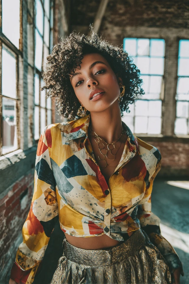 Chic Bold Silk Blouse Weather Style - photo 4