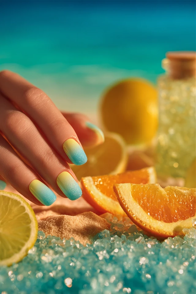 Beach Summer Glow Nails