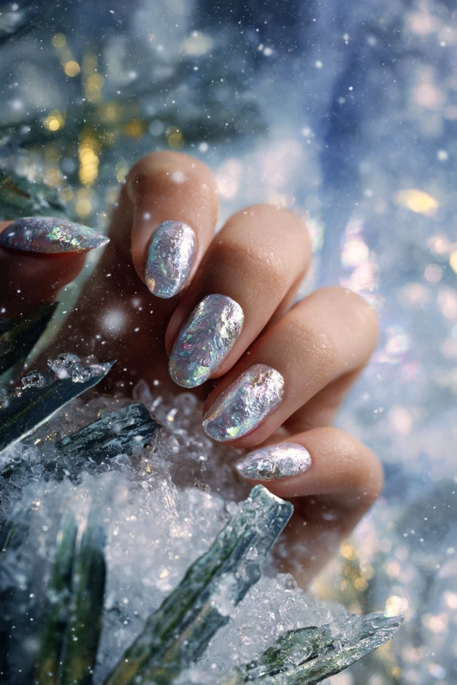 Peppermint Winter Elegance Nails