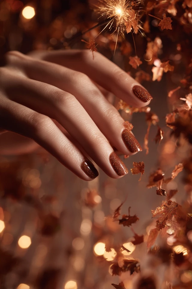 Maple Fall Glow Nails