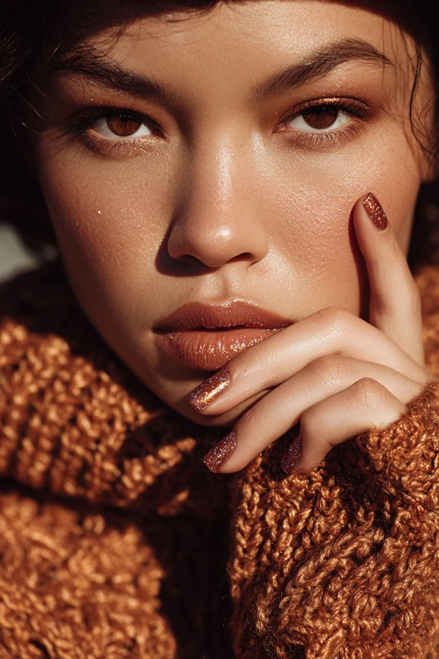 Sweater Fall Glow Nails