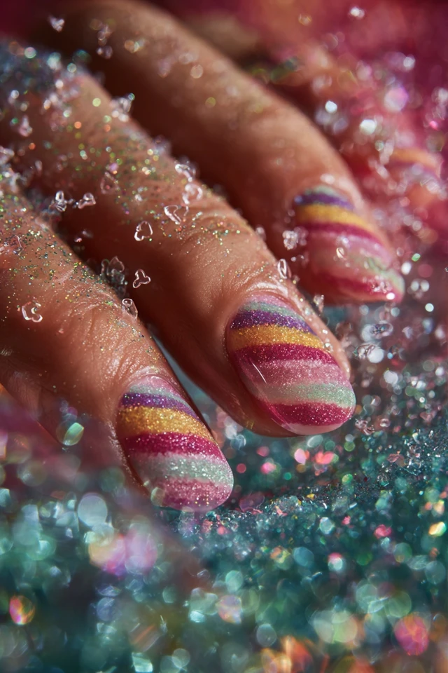 Vivid National Ice Cream Day Glam Nails