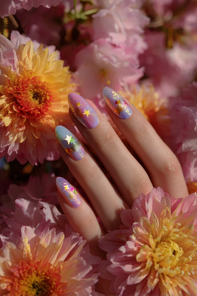 Festive Mardi Gras Nails