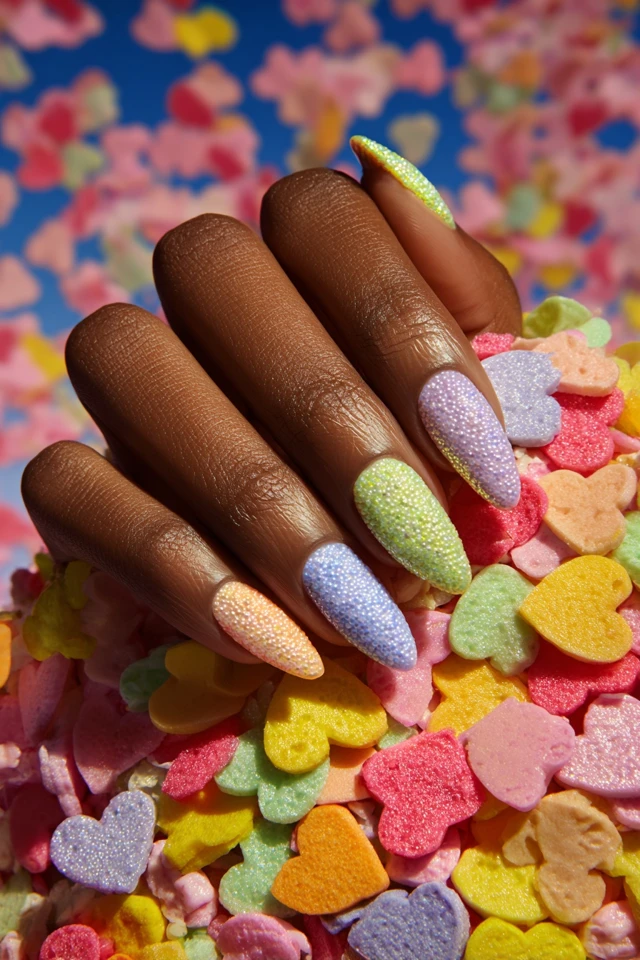 Vivid Labor Day Glam Nails