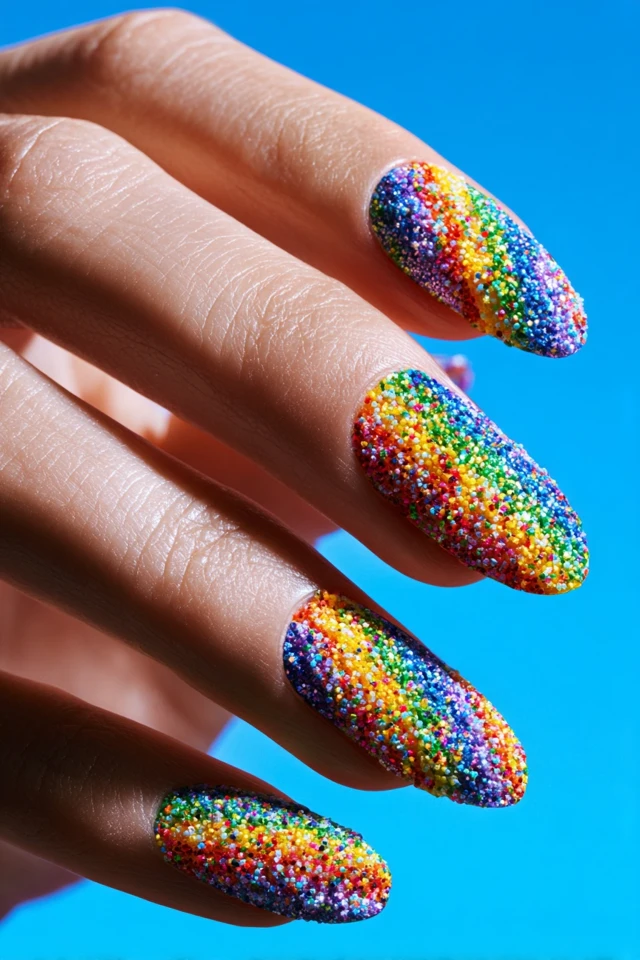 Sparkle Bastille Day Vibes Nails