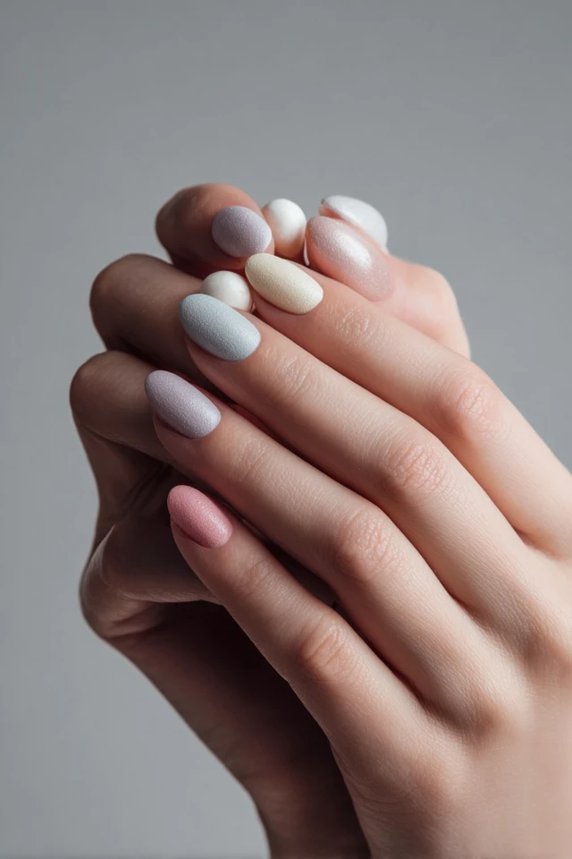 Textured Fuzzy Flocking Design Nails